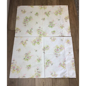 Vintage Springmaid Wondercale‎ Non Iron USA 2 Standard Pillowcases Floral MCM